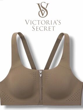 Victoria’s Secret VSX Knockout Front-Close Sports Bra | 34DD | Terra Olive | NWT